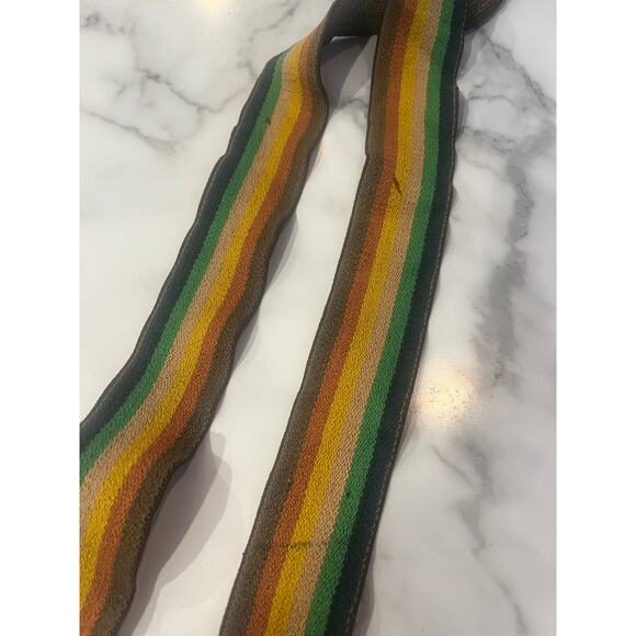 Vintage Rainbow Suspenders Adjustable 4 clip Dark Muted Colorful LGBTQ Pride OS - Picture 4 of 7